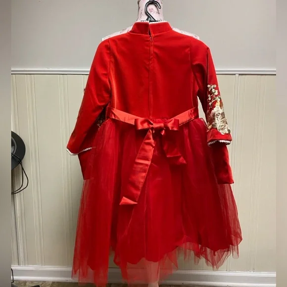 Elegant Red Floral Kids Costume - Picture 6 of 9